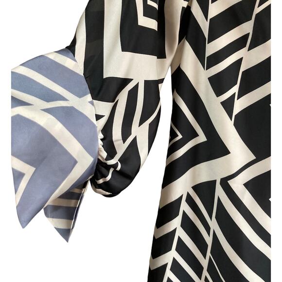 Uncle Frank Black White Gray Geometric Print Sheath Dress XS Mod 70s Retro Y2K - Picture 3 of 8